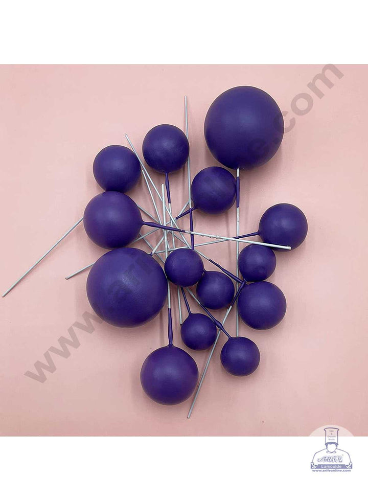 CAKE DECOR™ Purple Faux Balls Topper For Cake and Cupcake Decoration - ( 12 pcs Pack )
