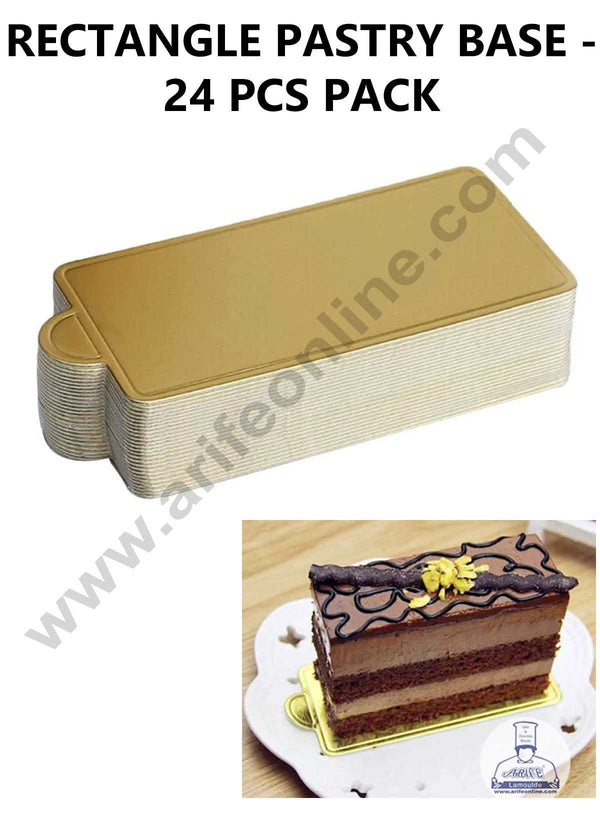 CAKE DECOR™ Rectangle Pastry Base Boards - Gold ( 24 Pcs Pack )