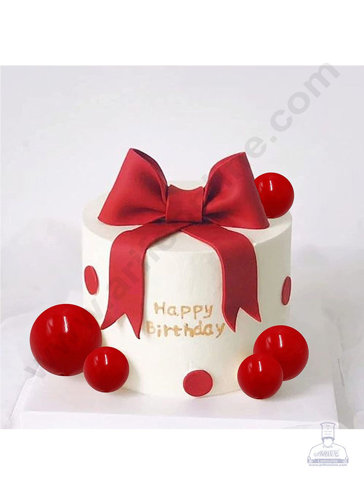 CAKE DECOR™ Red Faux Balls Topper For Cake and Cupcake Decoration - 20 pcs Pack (SB-RedBall-20)