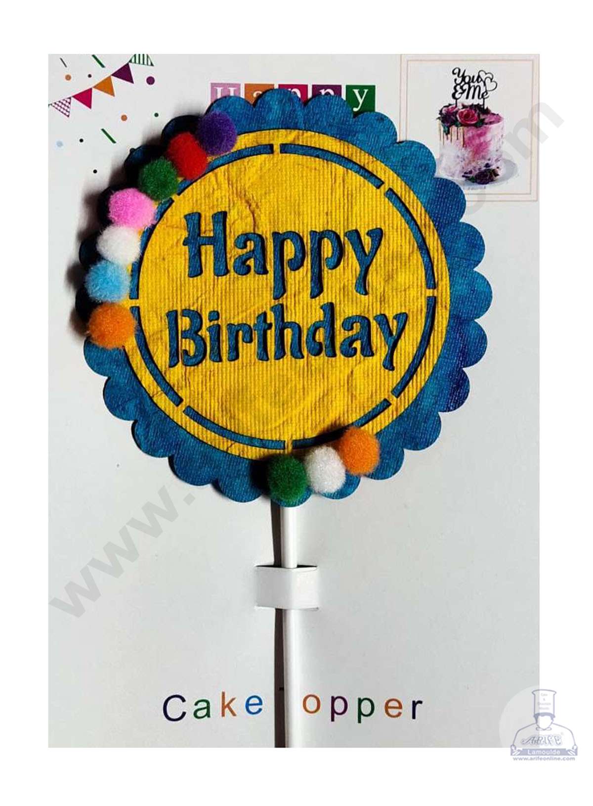 Happy Birthday Cake Topper - Design 2 – Gusto Bakeshop