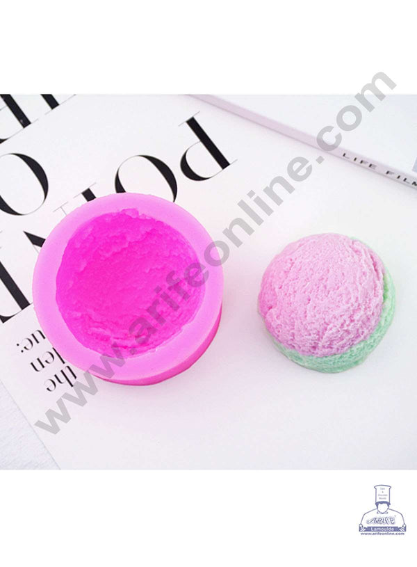CAKE DECOR™ Silicon 1 Cavity 3D Ice Cream Scoop Shape Silicone Fondant Mold Lollipop Mold Silicon Marzipan Mould SBSP-DYF2477