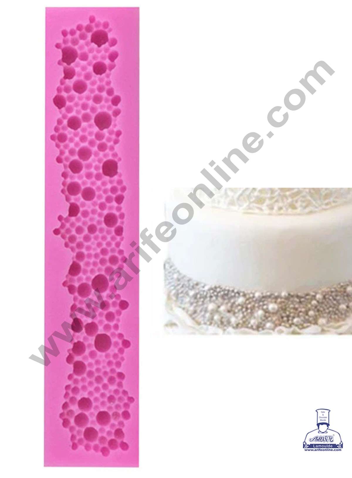 CAKE DECOR Silicon 1 Cavity Long Pearls Beads Shape Silicone