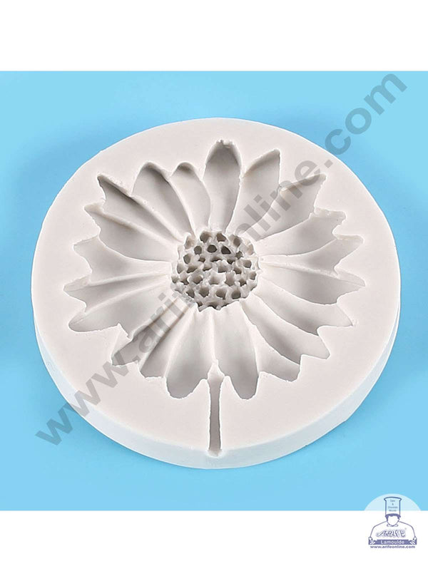 CAKE DECOR™ Silicon 1 Cavity Sunflower Shape Silicone Fondant Mold Lollipop Mold Silicon Marzipan Mould SBSP‐DYF6134