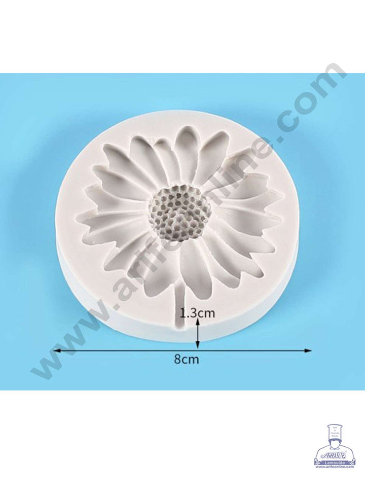 CAKE DECOR™ Silicon 1 Cavity Sunflower Shape Silicone Fondant Mold Lollipop Mold Silicon Marzipan Mould SBSP‐DYF6134