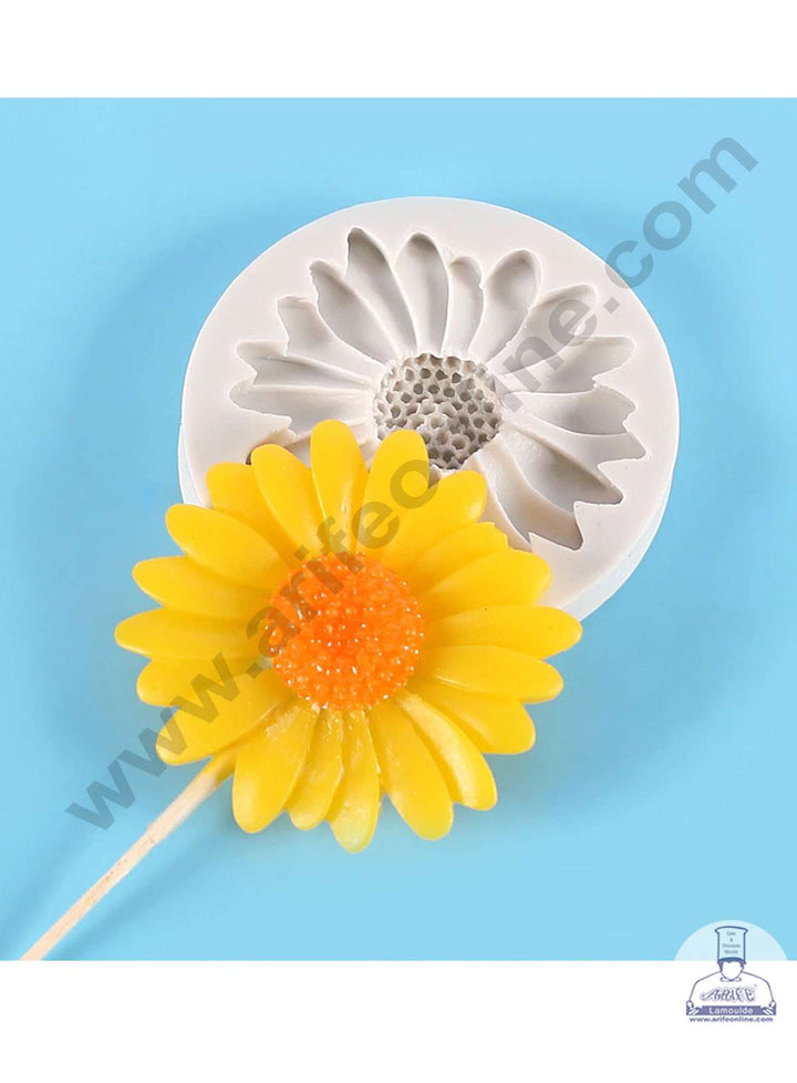 CAKE DECOR™ Silicon 1 Cavity Sunflower Shape Silicone Fondant Mold Lollipop Mold Silicon Marzipan Mould SBSP‐DYF6134