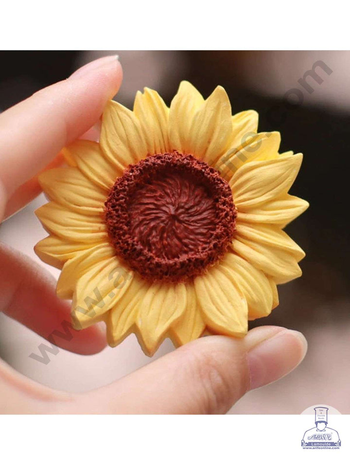 CAKE DECOR™ Silicon 1 Cavity Sunflower Shape Silicone Fondant Mold Marzipan Mould SBSP‐DYF6144