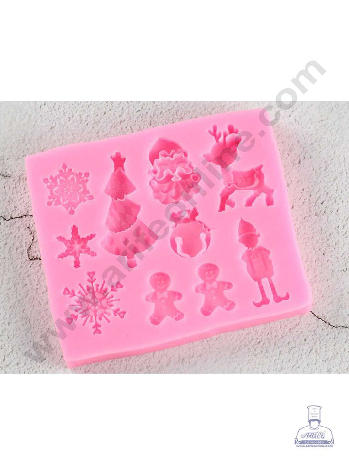 CAKE DECOR™ Silicon 10 Cavity Christmas Theme Silicone Fondant Marzipan Mould (SBSP-CM-003)