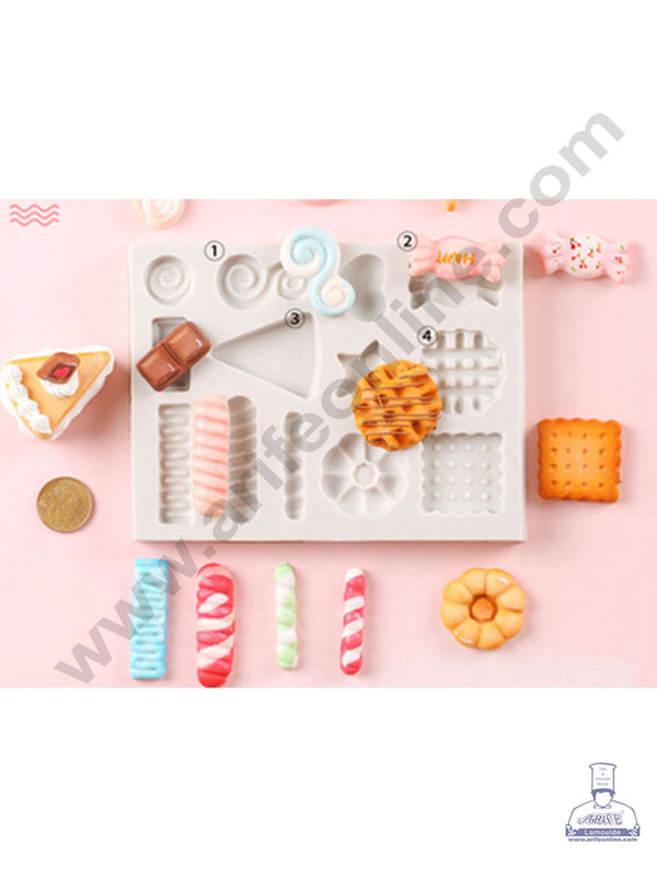 CAKE DECOR™ Silicon 13 Cavity Different Candies Star Pizza Slice Shape Silicone Fondant Mold Silicon Marzipan Mould SBSP-DYF6402