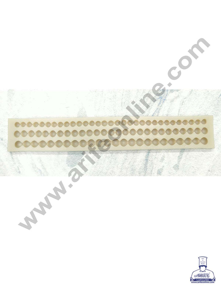 CAKE DECOR™ Silicon 3 Cavity 3D Long Bead Pearl Silicone Fondant Mold Cake Edge Decoration Marzipan Mould SBSP‐F1651F‐L