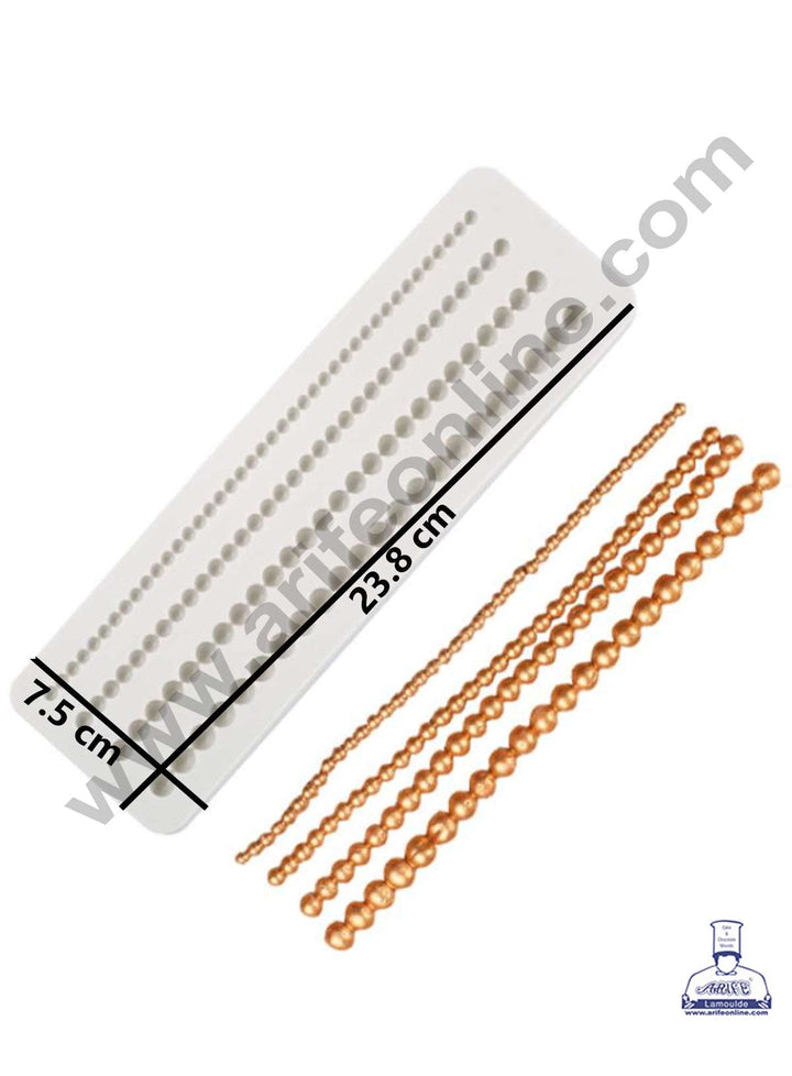 CAKE DECOR™ Silicon 4 Cavity 3D Bead Pearl Silicone Fondant Mold Cake Edge Decoration Marzipan Mould SBSP‐F929F