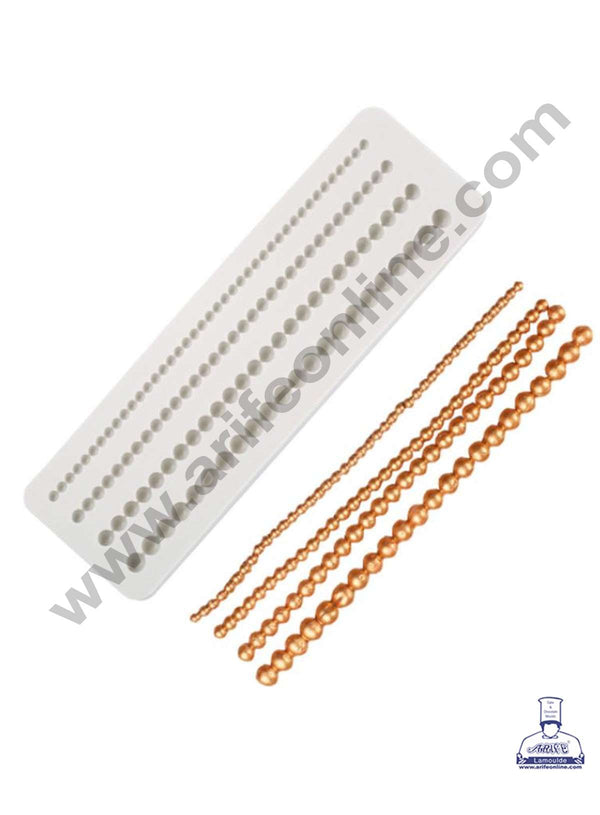 CAKE DECOR™ Silicon 4 Cavity 3D Bead Pearl Silicone Fondant Mold Cake Edge Decoration Marzipan Mould SBSP‐F929F
