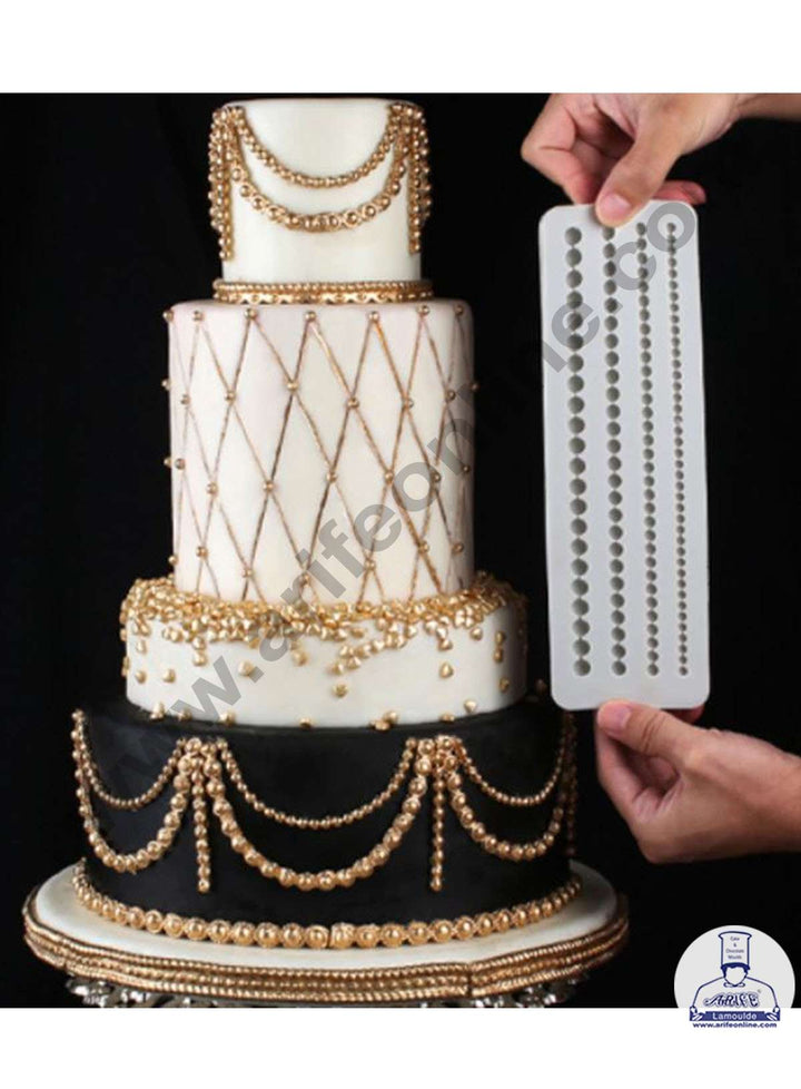 CAKE DECOR™ Silicon 4 Cavity 3D Bead Pearl Silicone Fondant Mold Cake Edge Decoration Marzipan Mould SBSP‐F929F
