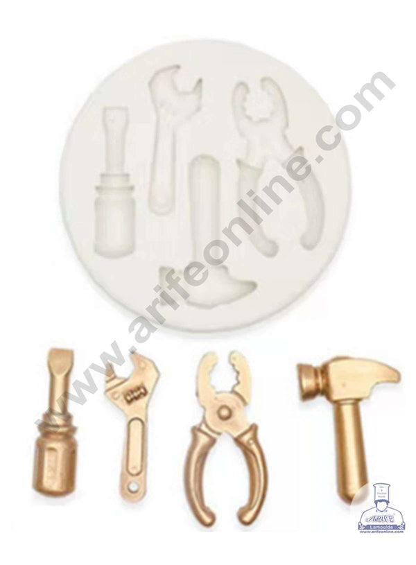 CAKE DECOR™ Silicon 4 Cavity Construction Tools Silicone Fondant Mold Silicon Marzipan Mould SBSP-DYF6408
