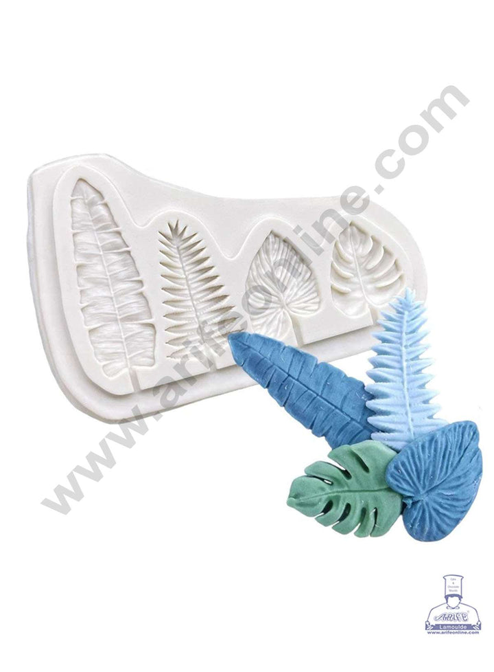 CAKE DECOR™ Silicon 4 Cavity Different Palm Leaf Shapes Silicone Fondant Mold Marzipan Mould SBSP‐DYF6819