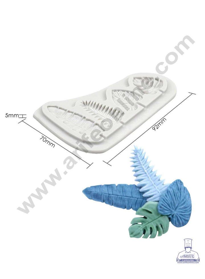 CAKE DECOR™ Silicon 4 Cavity Different Palm Leaf Shapes Silicone Fondant Mold Marzipan Mould SBSP‐DYF6819