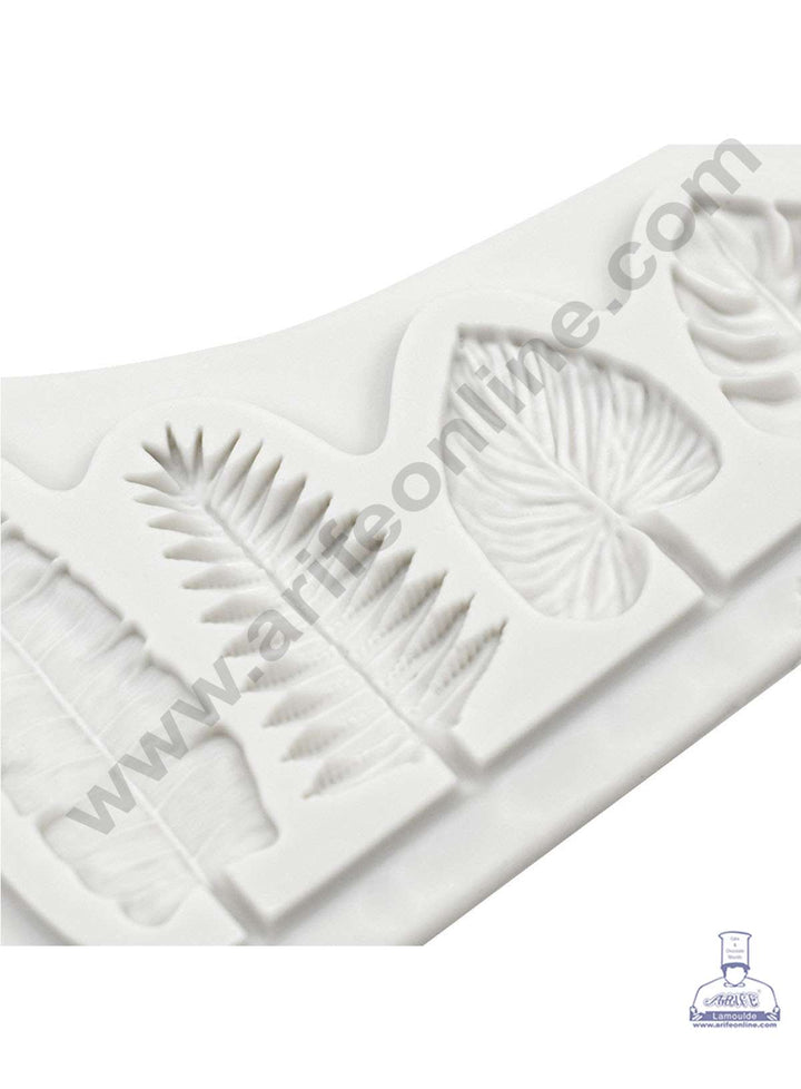 CAKE DECOR™ Silicon 4 Cavity Different Palm Leaf Shapes Silicone Fondant Mold Marzipan Mould SBSP‐DYF6819