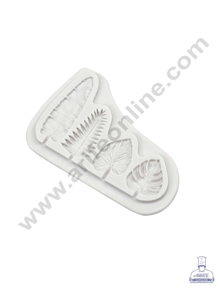 CAKE DECOR™ Silicon 4 Cavity Different Palm Leaf Shapes Silicone Fondant Mold Marzipan Mould SBSP‐DYF6819