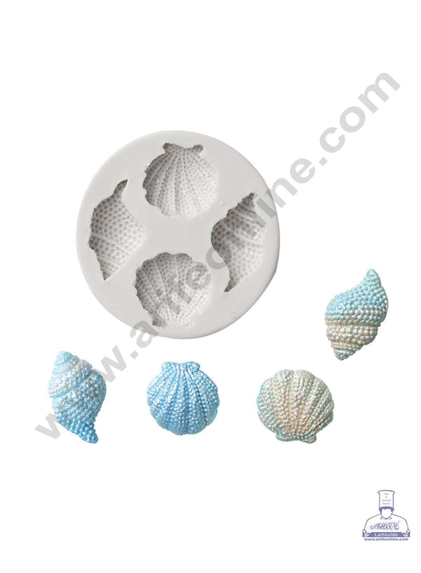 CAKE DECOR™ Silicon 4 Cavity Sea Shells Shapes Silicone Fondant Mold Marzipan Mould SBSP-DYF6678