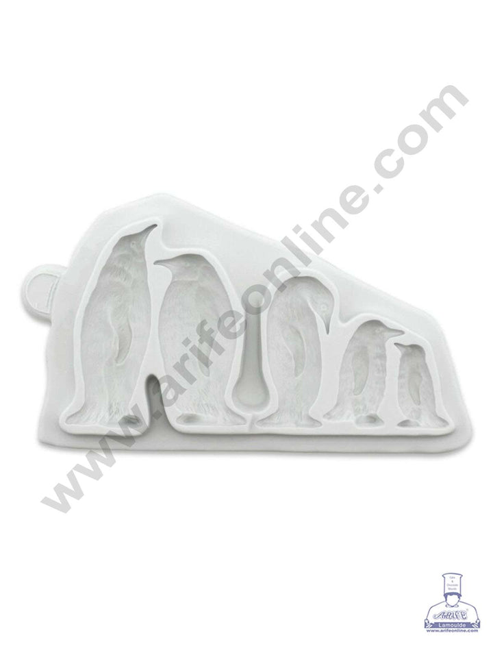 CAKE DECOR™ Silicon 5 Cavity Different Penguins Shapes Silicone Fondant Mold Marzipan Mould SBSP‐DYF6552