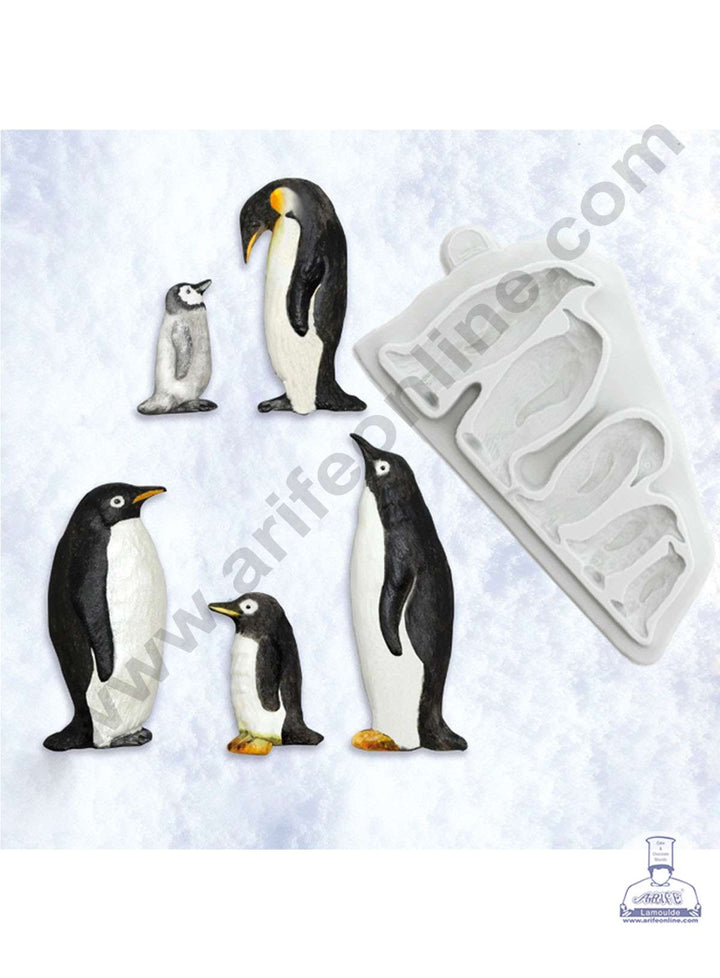CAKE DECOR™ Silicon 5 Cavity Different Penguins Shapes Silicone Fondant Mold Marzipan Mould SBSP‐DYF6552