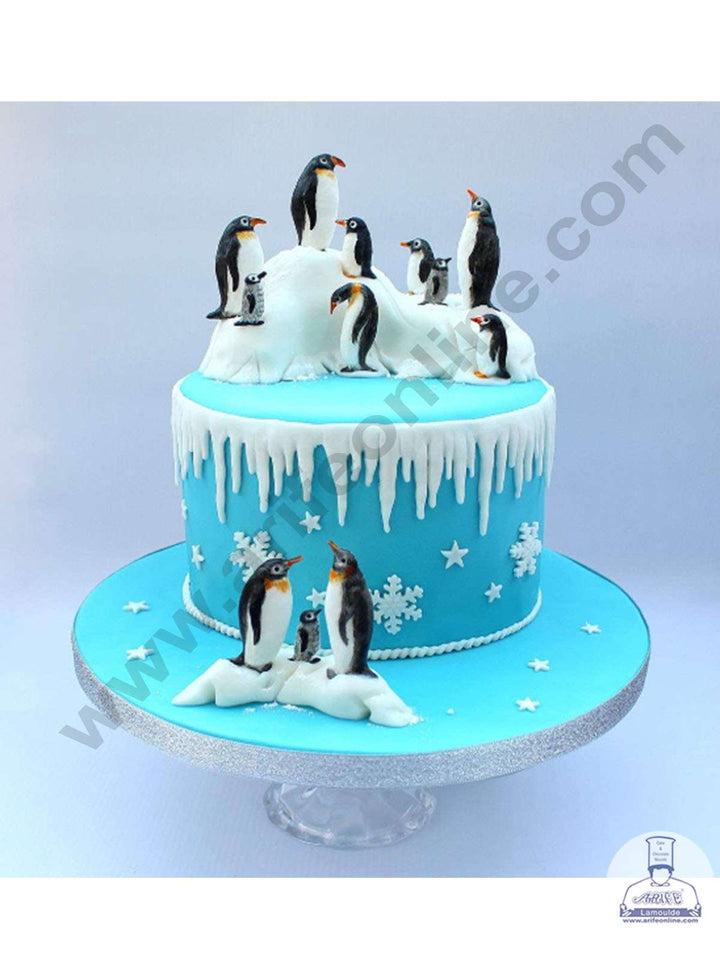 CAKE DECOR™ Silicon 5 Cavity Different Penguins Shapes Silicone Fondant Mold Marzipan Mould SBSP‐DYF6552