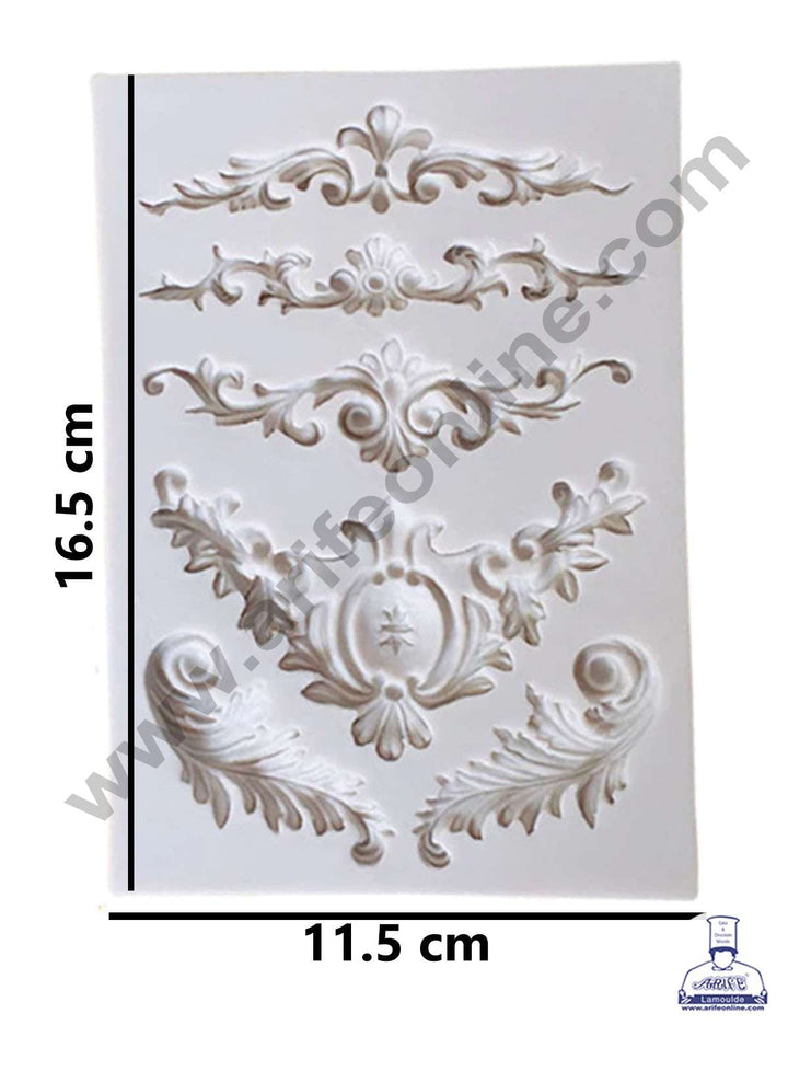 CAKE DECOR™ Silicon 6 Cavity Big Sculpted Vintage Flower Lace Silicone Fondant Mould Marzipan Mould SBSP-F012FBIG