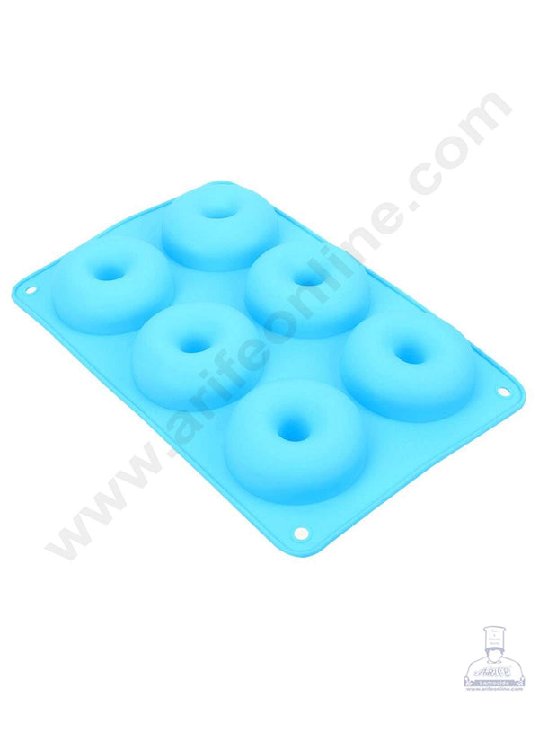 CAKE DECOR™ Silicon 6 Cavity Donut Shape Cake Mould Mousse Cake Mould Cavity Size 7.5x7.5x2.5 CM