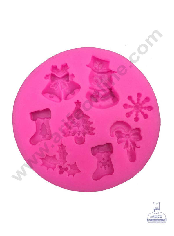 CAKE DECOR™ Silicon 8 Cavity Christmas Theme Silicone Fondant Marzipan Mould (SBSP-CM-001)