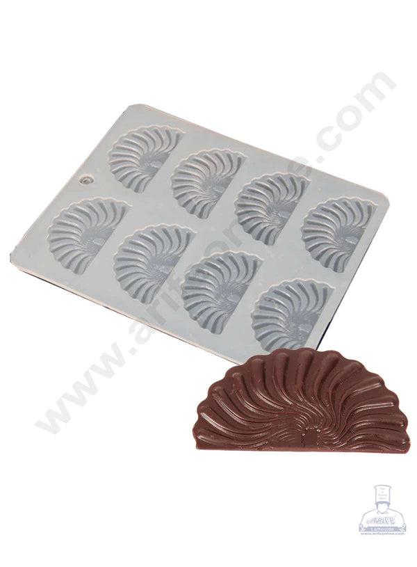 CAKE DECOR™ Silicon 8 in 1 Ruffle Fan Shape Chocolate Garnishing Mould Cake Insert Decoration Mould