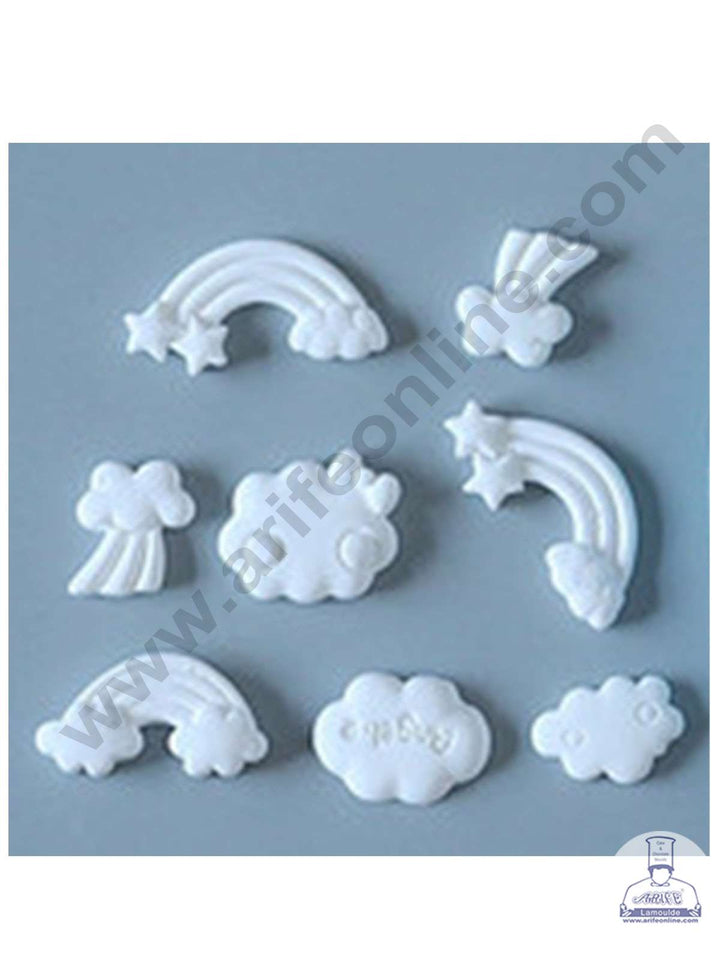 CAKE DECOR™ Silicon 9 Cavity Cloud and Rainbow Silicone Fondant Mold Silicon Marzipan Mould SBSP‐DYF6528