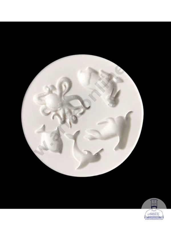 CAKE DECOR™ Silicon Sea Animals Seal Octopus Dolphin Fondant Mould Clay Mould Marzipan Mould