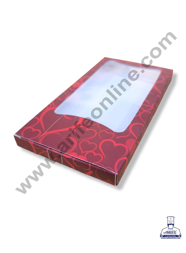 CAKE DECOR™ Medium Chocolate Bar Box - Red Heart ( Pack of 10 Pcs )