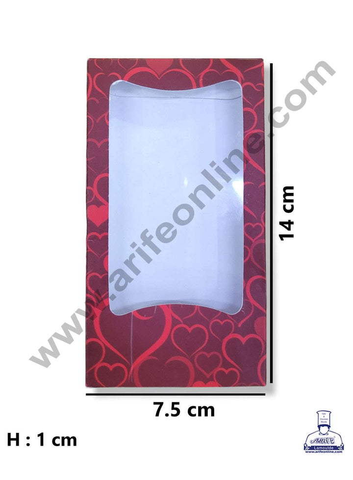 CAKE DECOR™ Medium Chocolate Bar Box - Red Heart ( Pack of 10 Pcs )