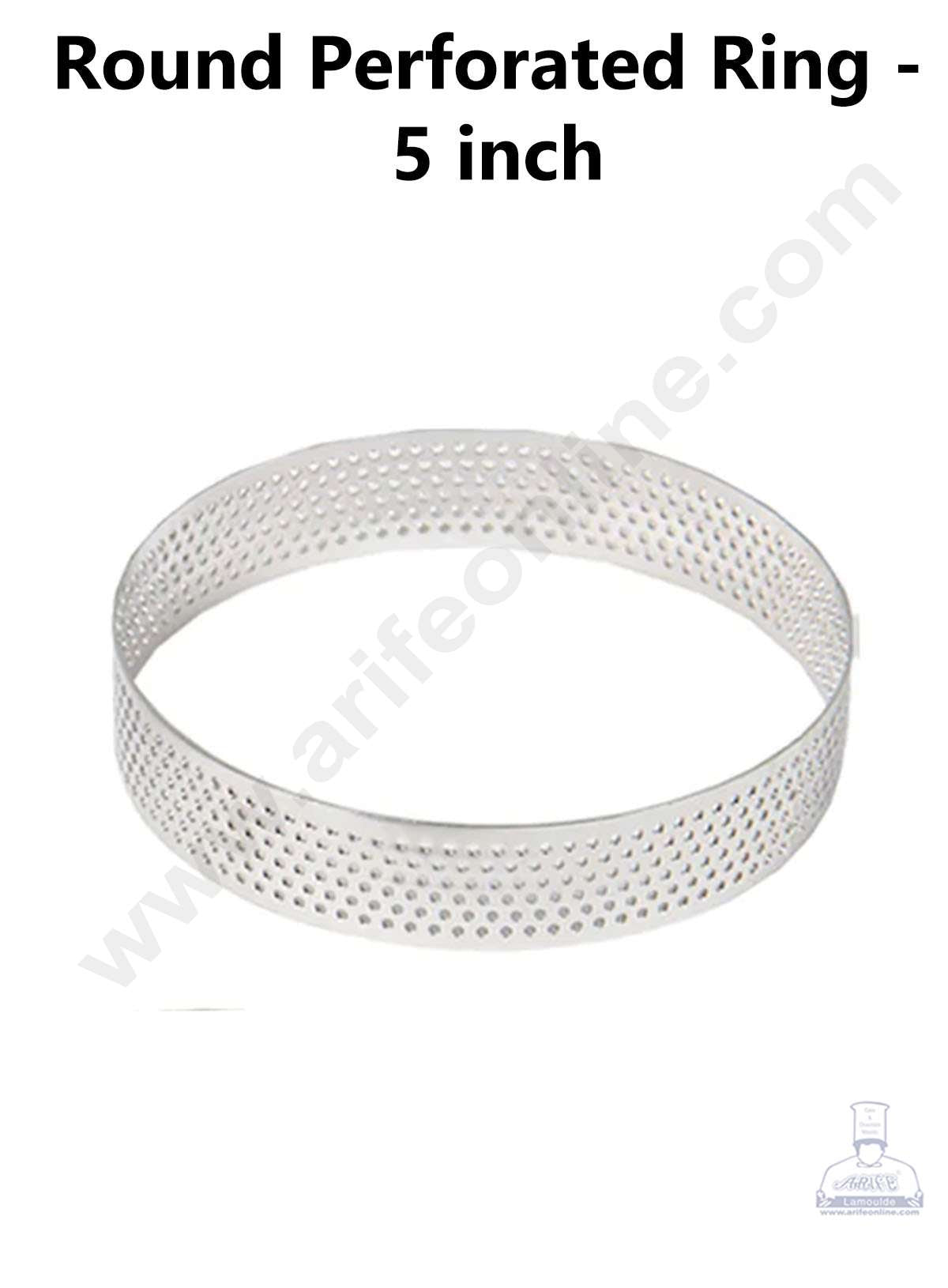 CAKE DECOR™ Stainless Steel Perforated Round Tart Cake Ring - 5 Inch ...