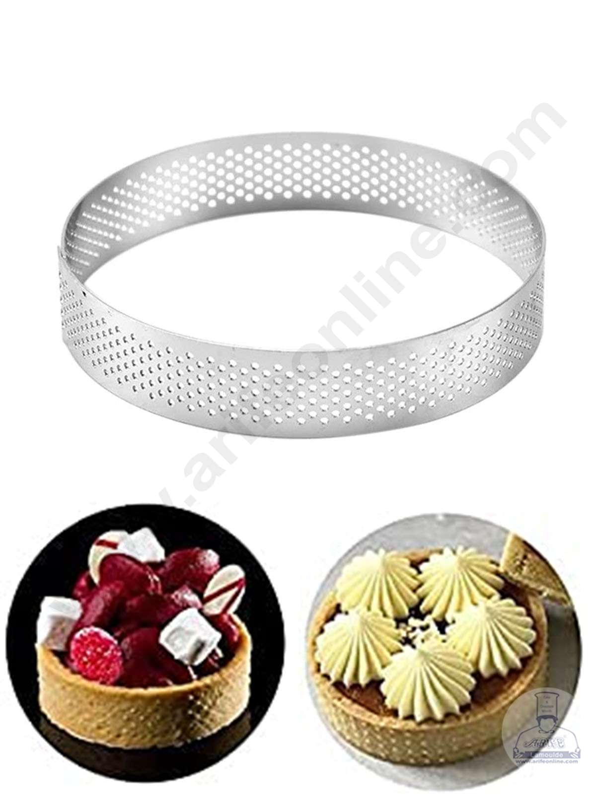 CAKE DECOR™ Stainless Steel Perforated Round Tart Cake Ring - 5 Inch ...
