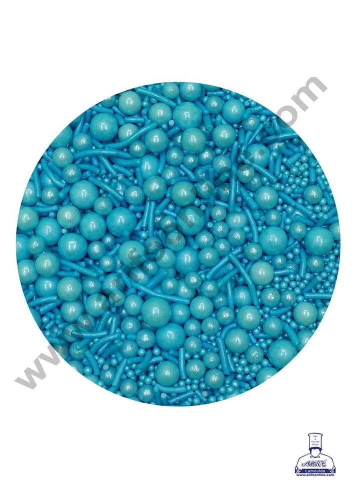 CAKE DECOR™ Sugar Candy - Mix Size Blue Balls with Vermicelli Candy - 500 gm