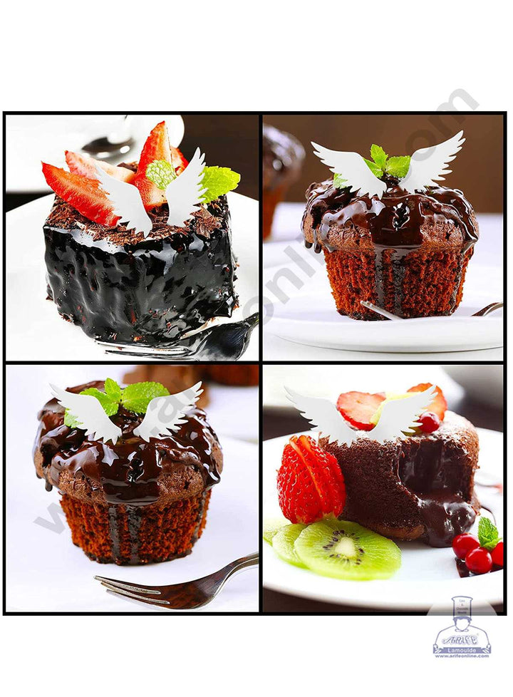 CAKE DECOR™ Wings Edible Pre Cut Wafer Paper - White Wings Cake and Cupcake Topper - ( 16 pcs) SBPC-Wings-001