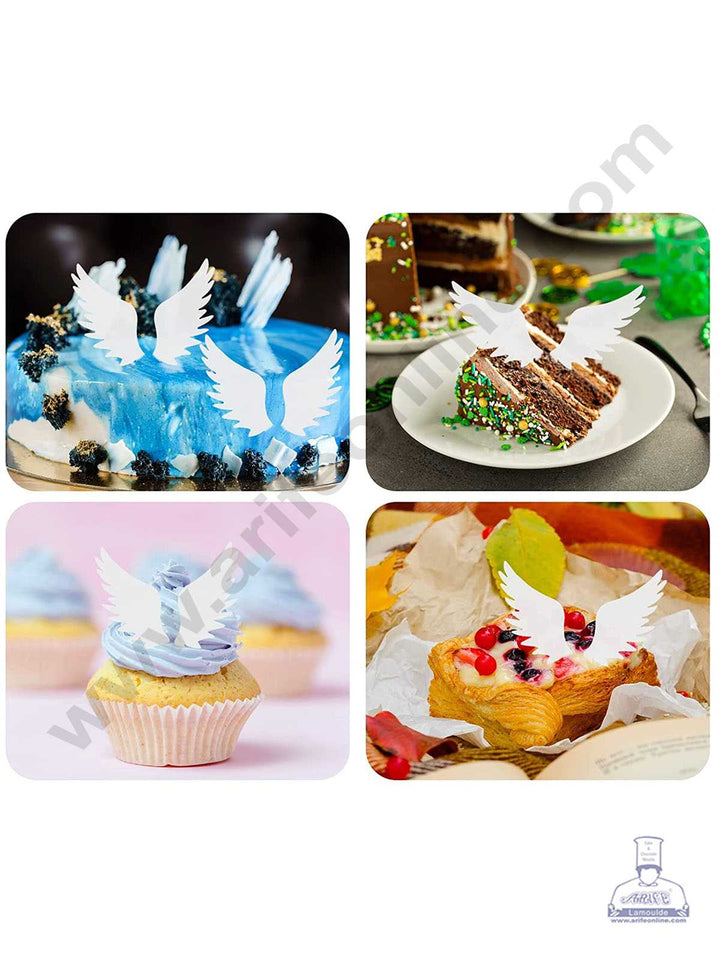 CAKE DECOR™ Wings Edible Pre Cut Wafer Paper - White Wings Cake and Cupcake Topper - ( 16 pcs) SBPC-Wings-001