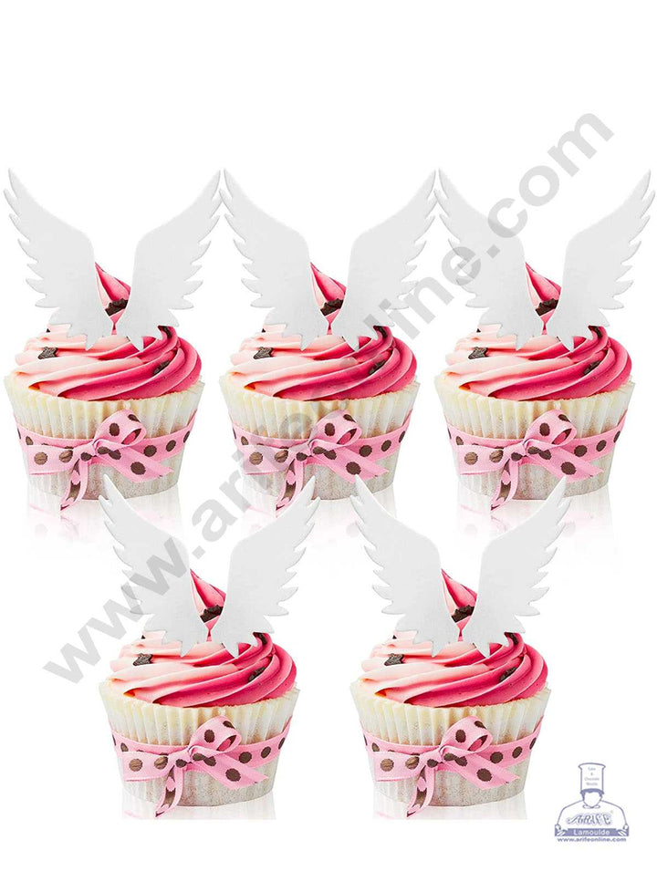 CAKE DECOR™ Wings Edible Pre Cut Wafer Paper - White Wings Cake and Cupcake Topper - ( 16 pcs) SBPC-Wings-001