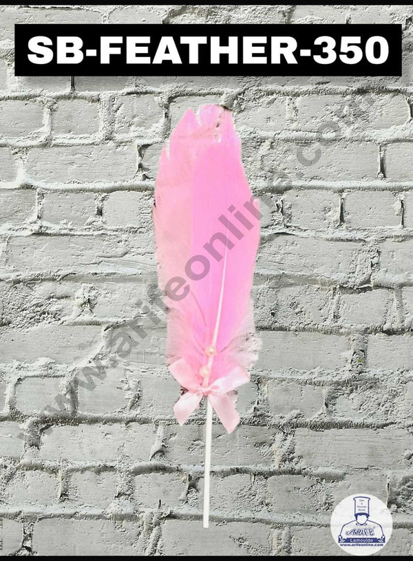 CAKE DECOR™ 1pcs Pink Feather Topper For Cake Decoration( SB-FEATHER-350-Pink )