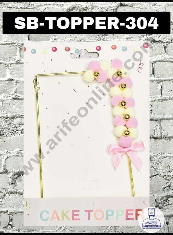 CAKE DECOR™ 1pcs Pink Frame Topper For Cake Decoration( SB-TOPPER-304-Pink )