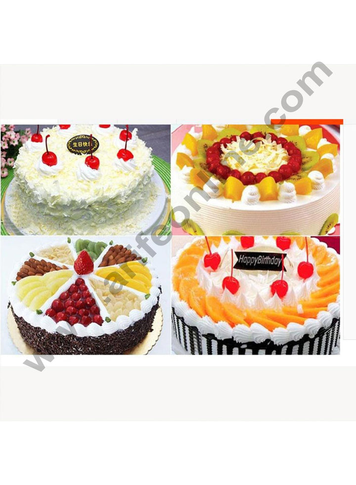 Cake Decor Gold Design Flower Print Glossy Corrugated Cake Board Base 10 Inch Diameter for One Kg Cakes- Pack of 10 Pcs