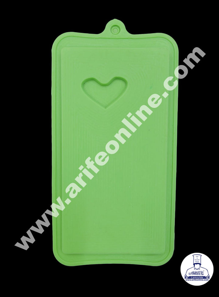 Cake Decor 1 Cavity Heart With Lines Shape Silicone Bar Mold Chocolate Mould ( SBCM-690)