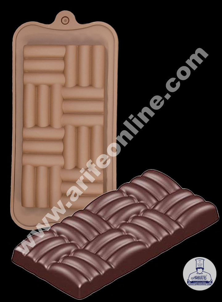 Cake Decor 1 Cavity Woven Shape Chocolate Bar Silicone Chocolate Mould