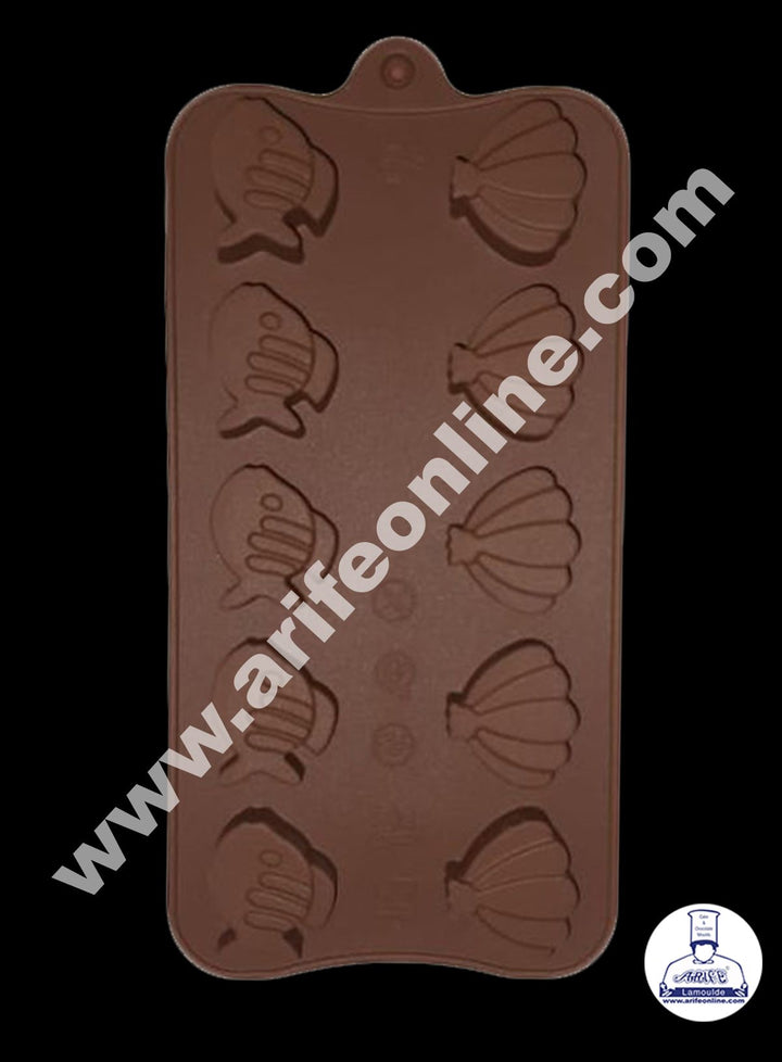 Cake Decor 10 Cavity Fish and Shell Shape Silicone Chocolate Mold ( SBCM-701 )