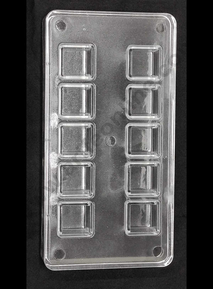 Cake Decor 10 Cavity Square Shape Small Polycarbonate Chocolate Mould
