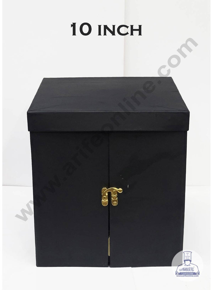 Cake Decor 10 Inch Surprise Cake Box Folding Style - Black