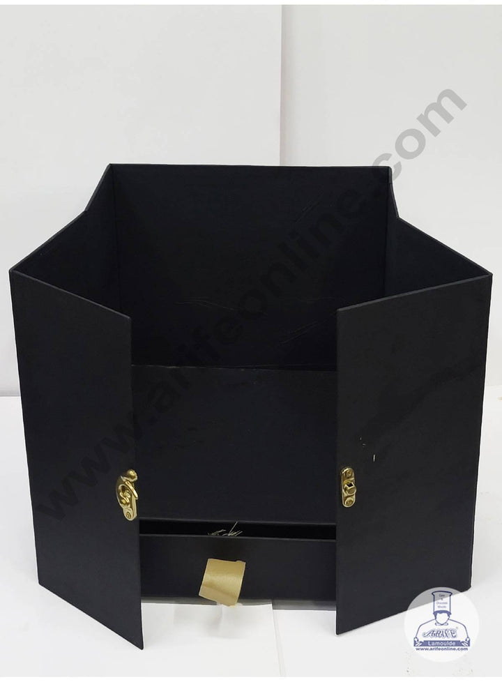 Cake Decor 10 Inch Surprise Cake Box Folding Style - Black