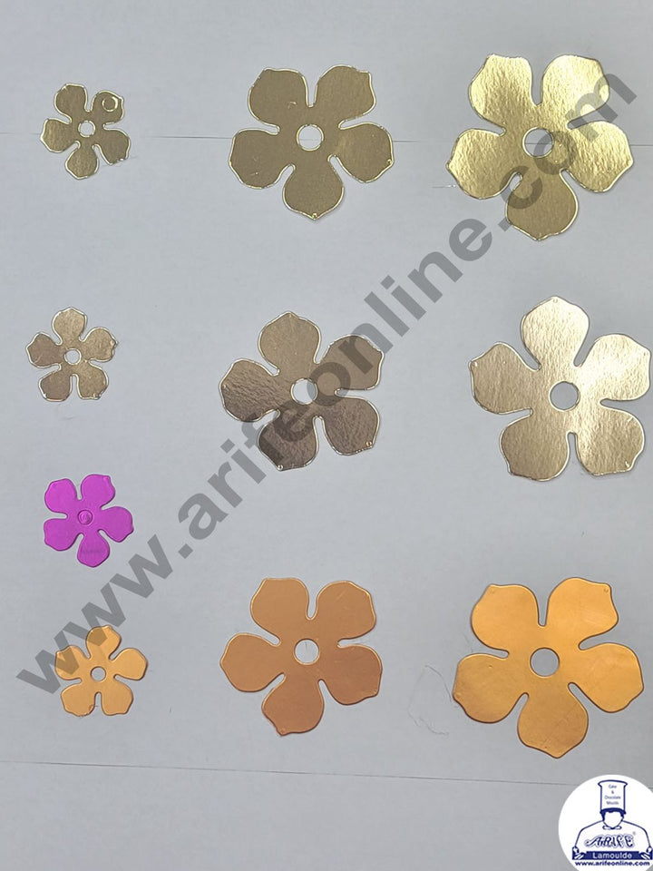 Cake Decor 10 pcs Multi Color Flower Paper Topper For Cake And Cupcake Decoration