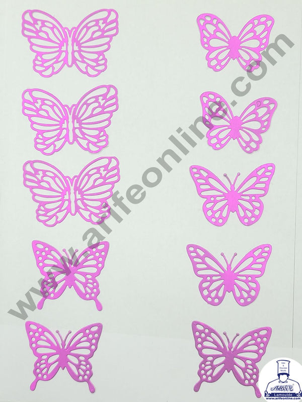 Cake Decor 10 pcs Pink Butterfly Paper Topper For Cake And Cupcake Decoration